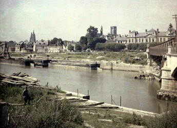 View of Soissons with the River Aisne, France, 1917